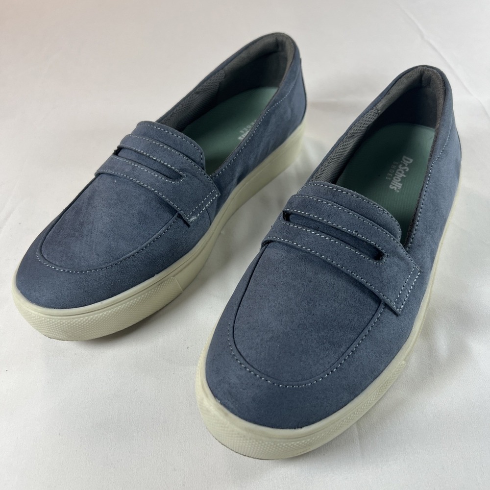 Dr. Scholl's Blue Suede Loafers Women's Size 8.5 M Comfort Slip On Flats